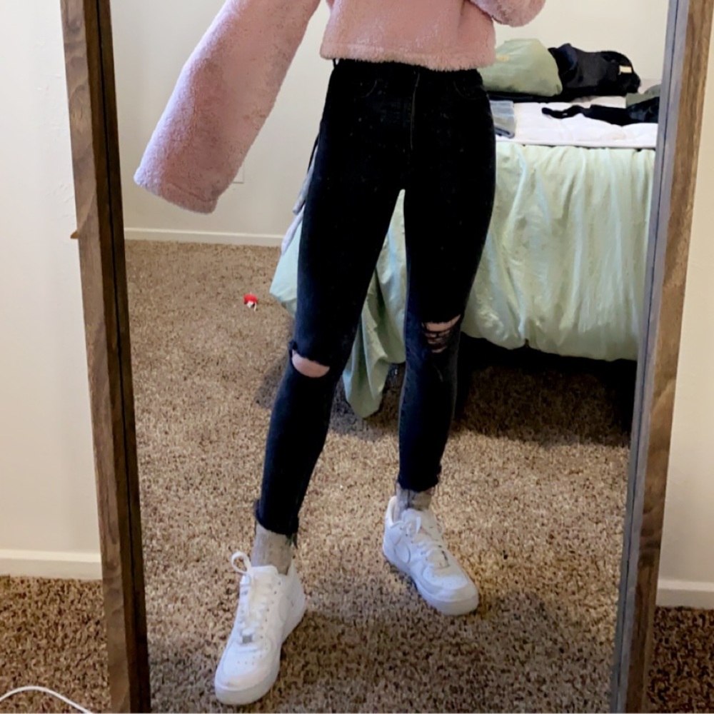 black madewell high rise skinny jeans